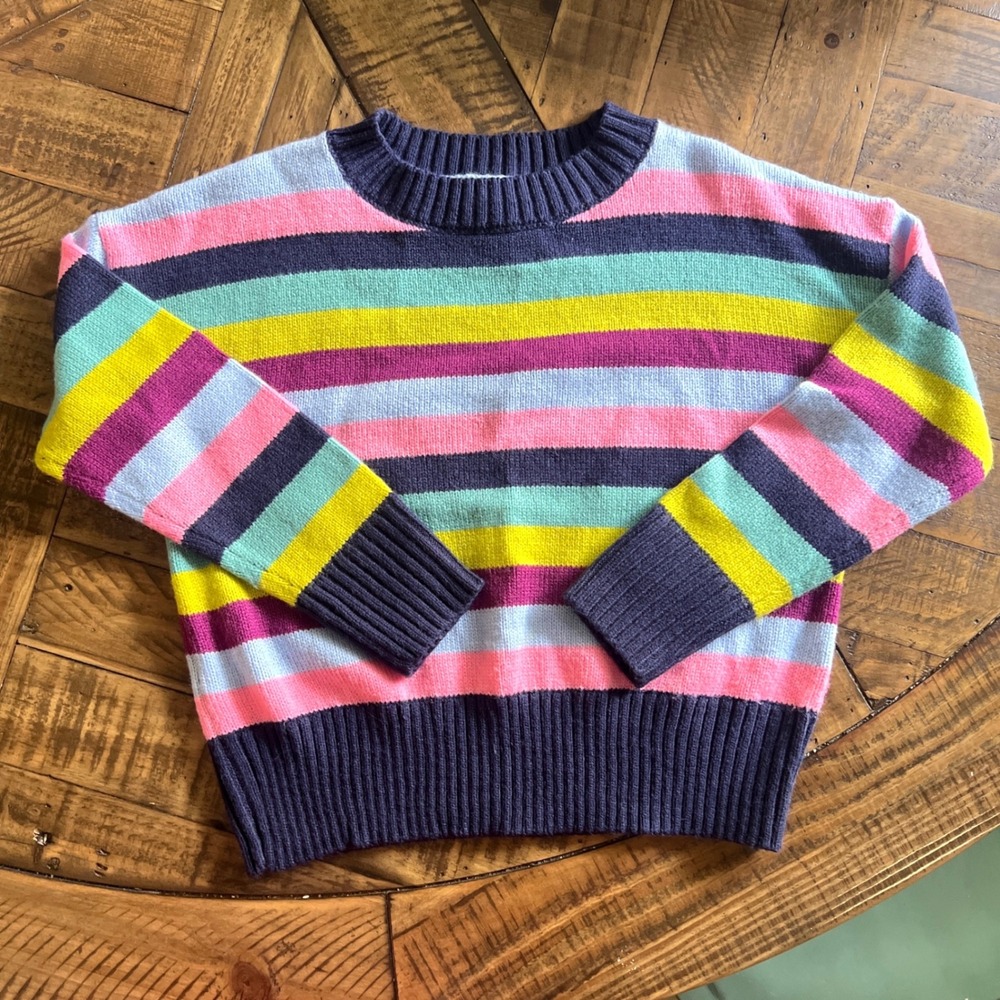Thereabouts Striped Sweater‎ S 7/8 Kids Crew Neck Rainbow Knit Pullover